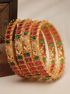 Sukkhi Set Of 4 Gold-Plated Bracelet Bangle