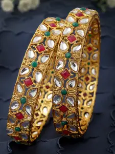Sukkhi Set Of 2 Gold-Plated Bracelet Bangle