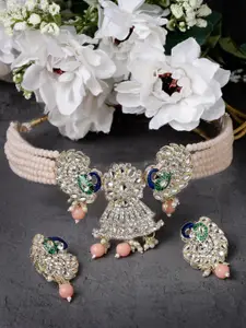 Sukkhi Gold-Plated Faux Beaded Necklace and Earrings Set