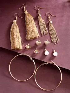 Scintillare By Sukkhi Set Of 6 Gold-Plated Contemporary Studs Earrings