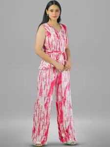 BAESD Tie and Dyed V-Neck Top With Palazzos Co-Ords