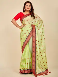 MAHALASA Embellished Embroidered Silk Blend Designer Saree