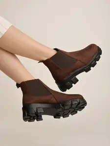 Shoetopia Women Block Heeled Chunky Boots