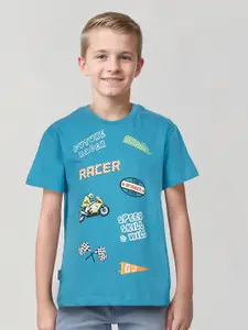 Gini and Jony Boys Typography Printed Cotton T-shirt