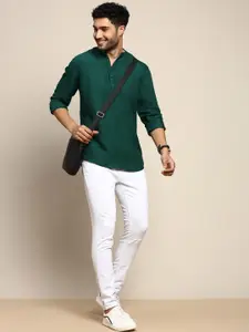 INVICTUS Sport Slim Fit Band Collar Cotton Casual Shirt