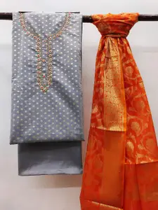 MANVAA Woven Design Banarasi Jacquard Unstitched Dress Material