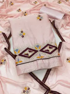 MANVAA Floral  Embroidered Unstitched Dress Material