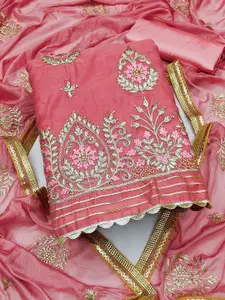 MANVAA Ethnic Motifs Embroidered Beads and Stones Unstitched Dress Material