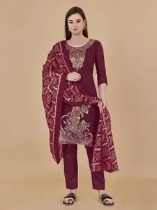MANVAA Woven Design Banarasi Jacquard Unstitched Dress Material