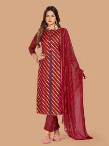 MANVAA Striped Woven Design Unstitched Dress Material