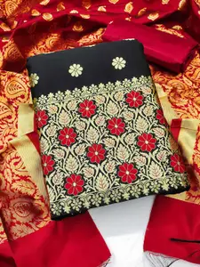 MANVAA Ethnic Motifs Woven Designed Banarasi Jacquard Unstitched Dress Material