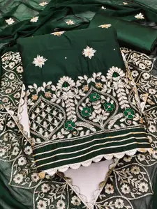 MANVAA Floral Embroidered Unstitched Dress Material