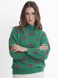 RAREISM Conversational Self Design Turtle Neck Pullover Sweater