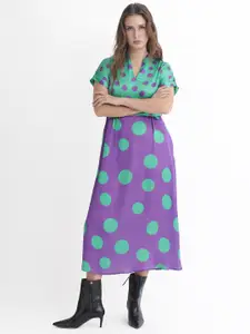 RAREISM Purple Print Short Dress