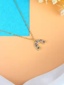 Stylecast X KPOP Gold-Plated CZ-Studded Pendant With Chain