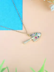 Stylecast X KPOP Gold-Plated Cubic Zirconia Pendant With Chain