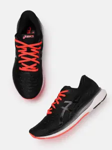 ASICS Men Woven Design Round-Toe EZERIDE Running Shoes with Brand Logo Detail