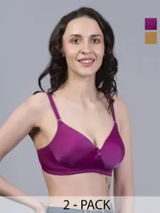 Herryqeal Multicoloured Bra Full Coverage Underwired Lightly Padded