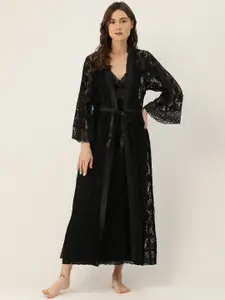 Ms.Lingies Lace Maxi Nightdress with Robe