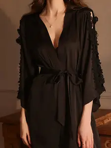 LULU & SKY Shoulder Straps Nightdress With Robe