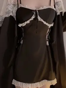 LULU & SKY Shoulder Straps Nightdress With Robe