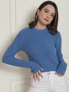 NoBarr Women Blue Long Sleeves Pullover