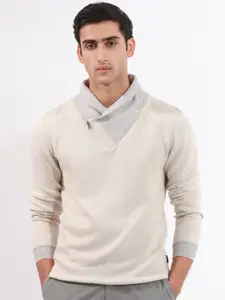 RARE RABBIT Men Denver Solid Mock Collar Sweater