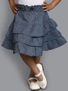 V-Mart Girls Self Design Knee Length Skirt