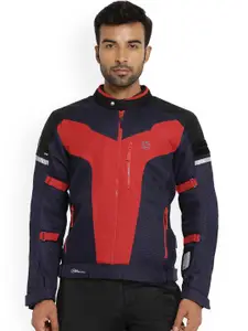 Royal Enfield Colourblocked Stand Collar Windcheater Biker Jacket
