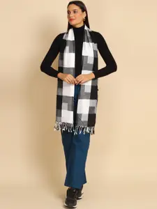 WEAVERS VILLA Checked Tasselled Border Scarf