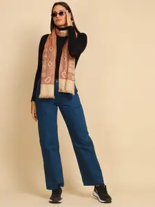 WEAVERS VILLA Ethnic Motifs Printed Woollen Scarf