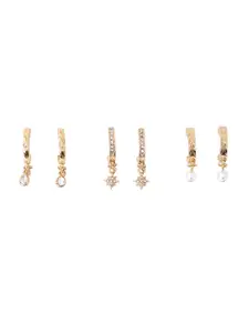 Accessorize Set Of 3 Crystals Studs Earrings