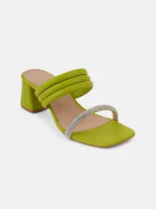 DressBerry Green Block Sandals