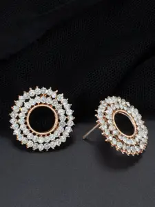 PRIVIU Rose Gold Circular Studs Earrings