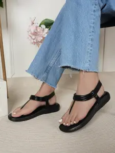Luxyfeel Ankle Loop T-Strap Flats
