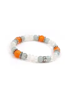 Stone Story By Shruti Sterling Silver-Plated Elasticated Bracelet