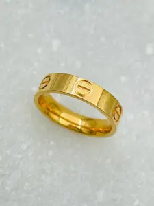 ZIVOM Gold-Plated Screw Design Band Finger Ring