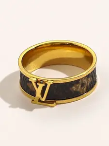 ZIVOM 18KT Gold-Plated Stainless Steel Band Ring