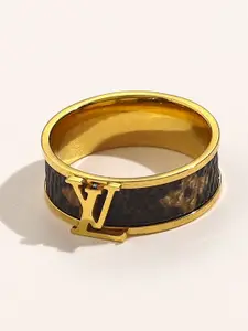 ZIVOM 18KT Gold-Plated Stainless Steel Band Ring