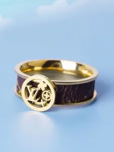 ZIVOM 18KT Gold-Plated Stainless Steel Band Ring