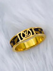 ZIVOM Gold-Plated Stainless Steel Band Finger Ring