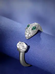 ZIVOM Silver-Plated CZ-studded Anti-Tarnish Finger Ring