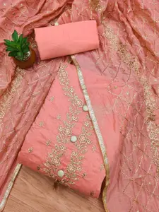 Panzora Floral Embroidered Unstitched Dress Material