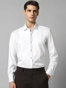 Luxure by Louis Philippe Spread Collar Opaque Formal Shirt