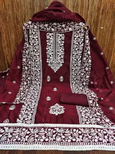 Panzora Floral Embroidered Unstitched Dress Material