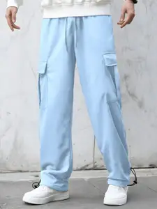 NOBERO Men Onyx Oversized Relaxed Fit Mid-Rise Joggers With Utility Box Pockets