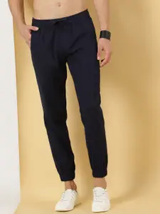 Thomas Scott Men Mid-Rise Smart Linen Cotton Joggers