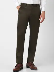 V Dot Men Brown Skinny Fit Formal Trousers
