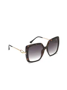 IDEE Women Grey Lens & Brown Round Sunglasses with UV Protected Lens