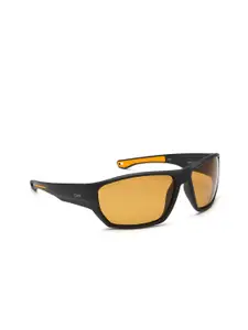 IDEE Men Yellow Lens & Black Round Sunglasses with UV Protected Lens